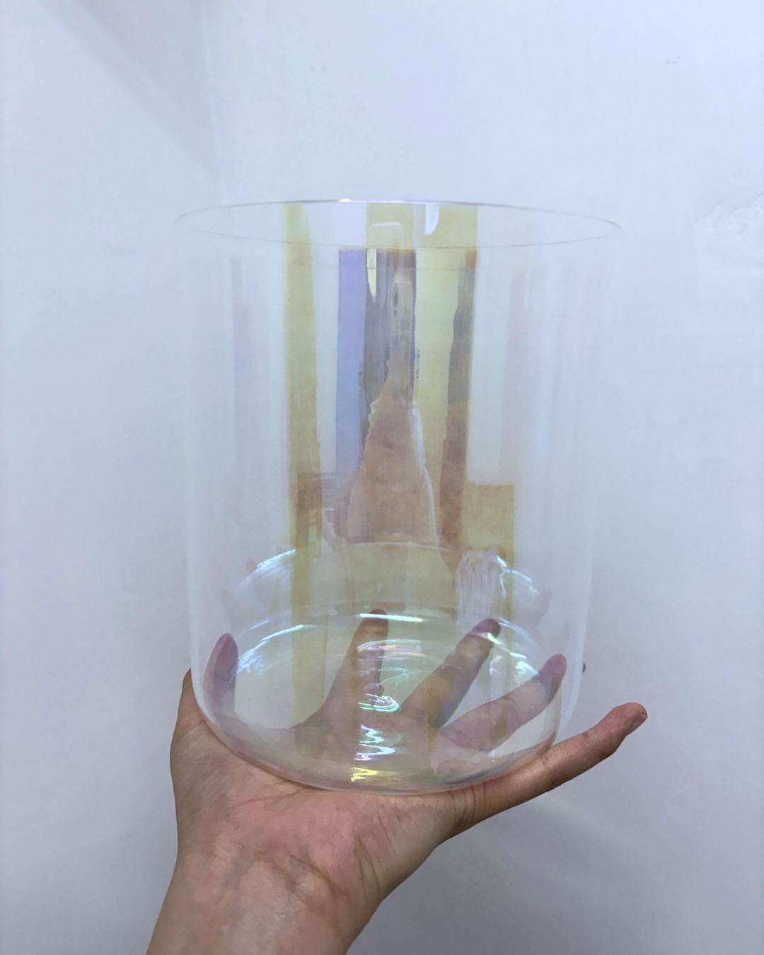 Pearl Aurora Crystal Singing Bowl for for Zeal Point Chakra 5.75" NoteG#4